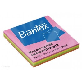 KARTKI SAMOPRZ.75X75 A'100 BANTEX MIX