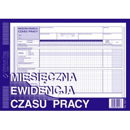 MIESIĘCZNA EWID.CZASU PRACY A/4 MP526-1
